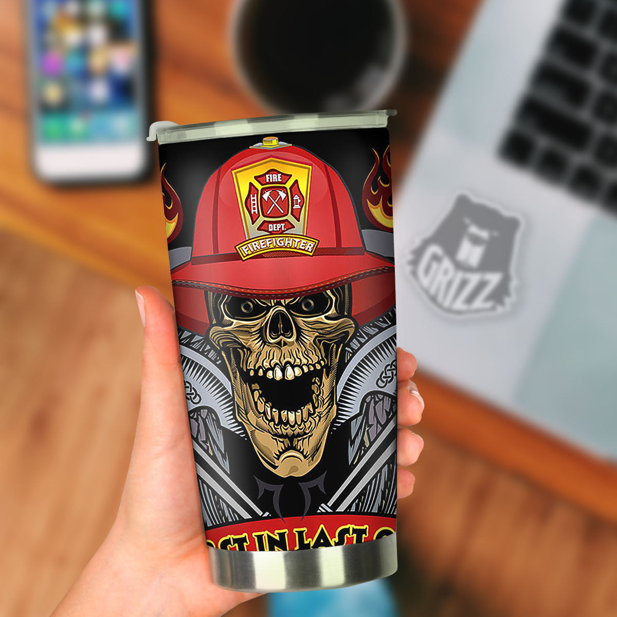 Firefighter Volunteer Print Tumbler-grizzshop