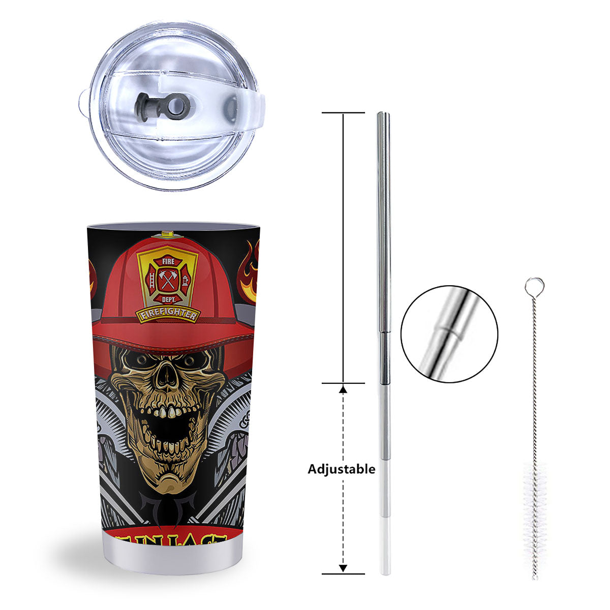 Firefighter Volunteer Print Tumbler-grizzshop