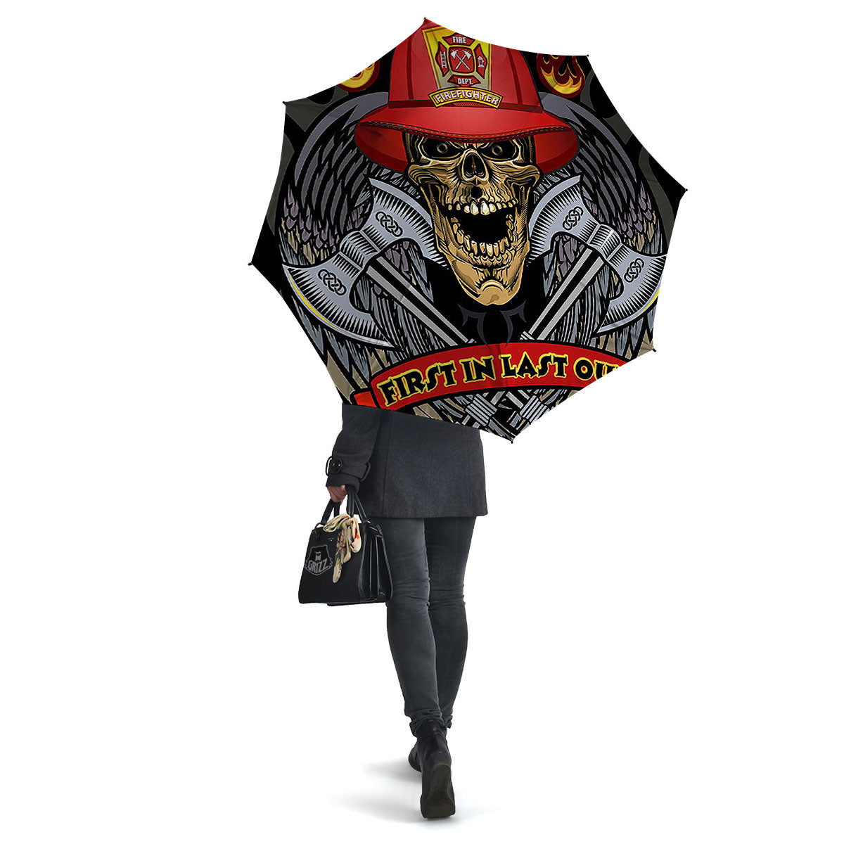 Firefighter Volunteer Print Umbrella-grizzshop