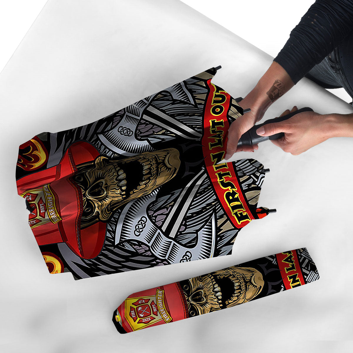 Firefighter Volunteer Print Umbrella-grizzshop