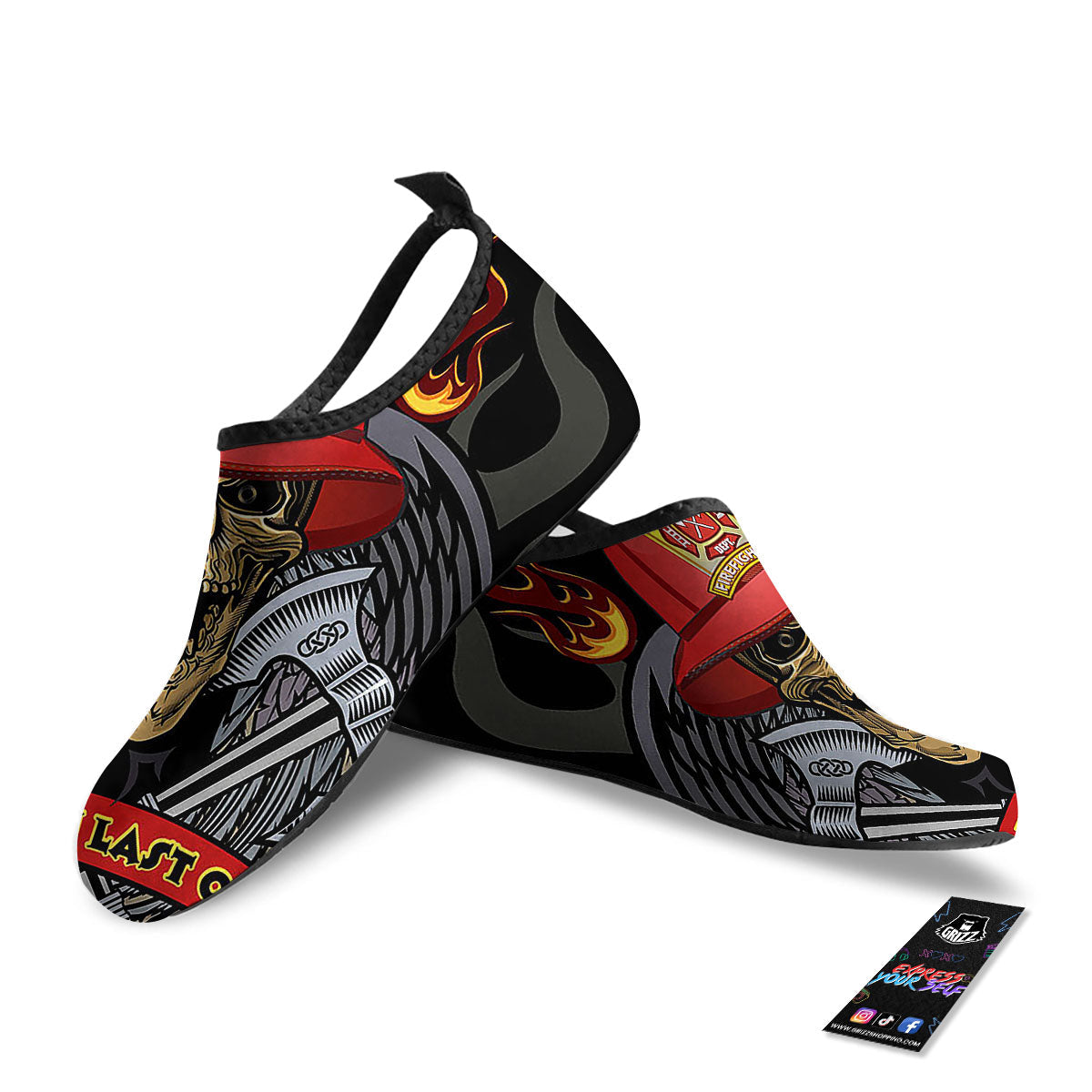 Firefighter Volunteer Print Water Shoes-grizzshop
