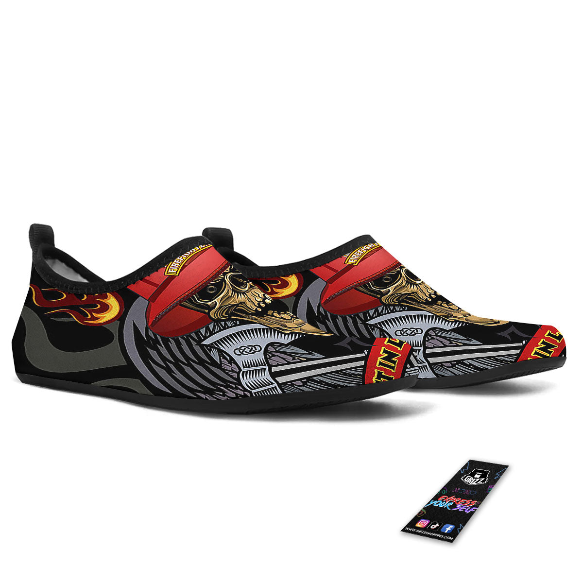 Firefighter Volunteer Print Water Shoes-grizzshop
