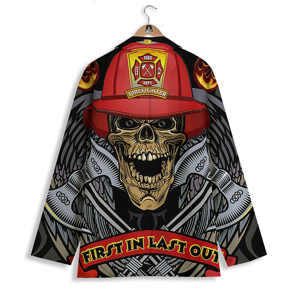 Firefighter Volunteer Print Women's Blazer-grizzshop