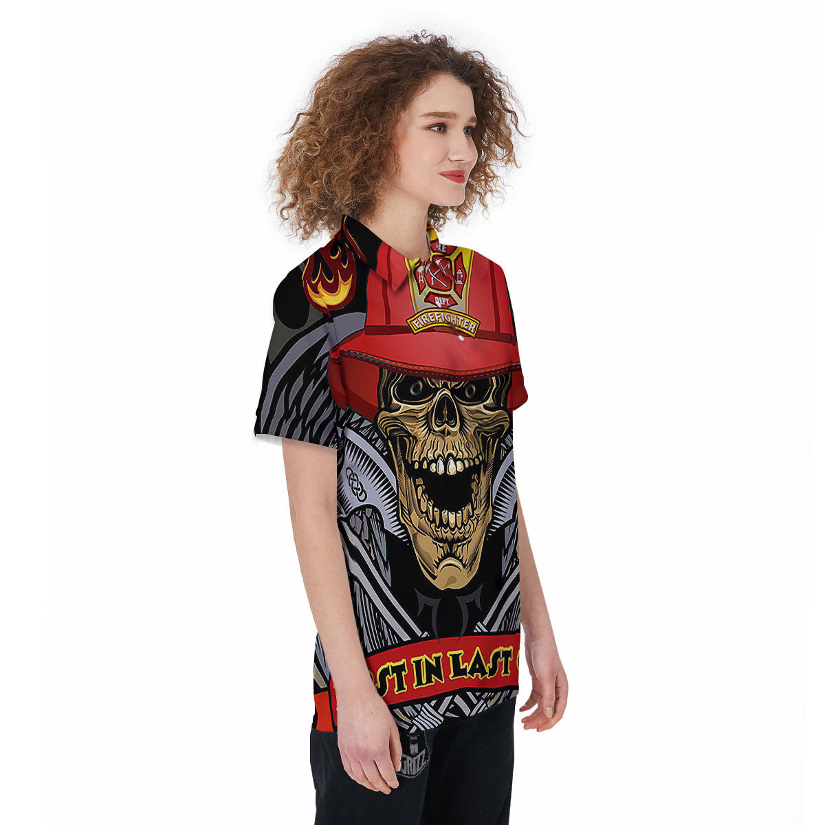 Firefighter Volunteer Print Women's Golf Shirts-grizzshop