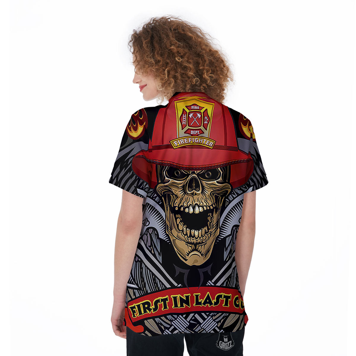 Firefighter Volunteer Print Women's Golf Shirts-grizzshop