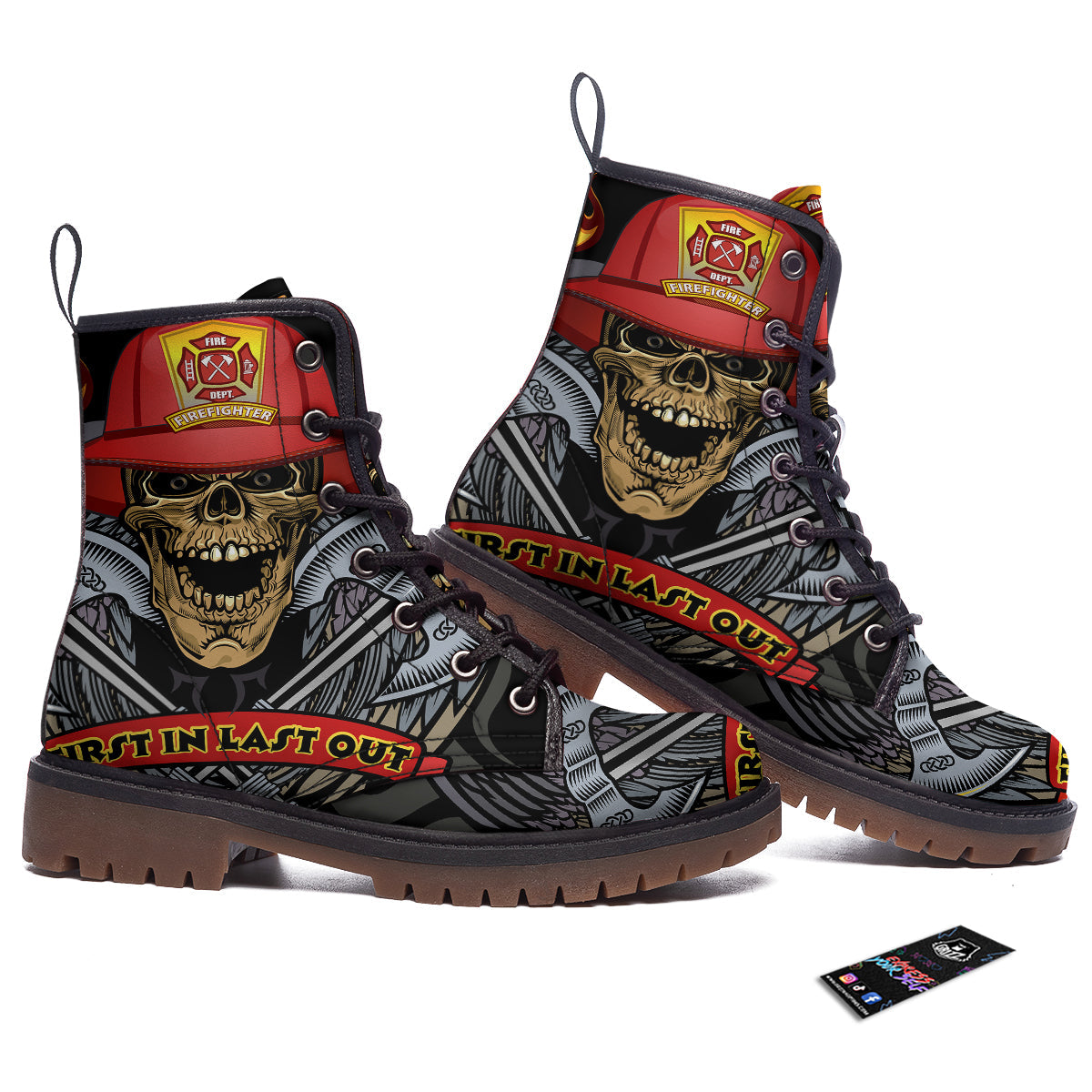 Firefighter Volunteer Print Work Boots-grizzshop