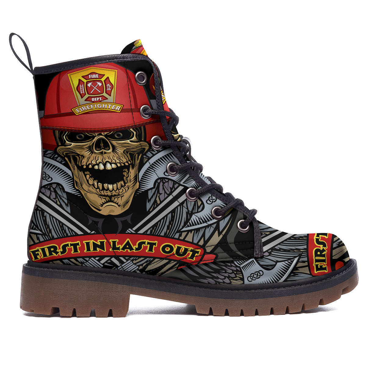 Firefighter Volunteer Print Work Boots-grizzshop
