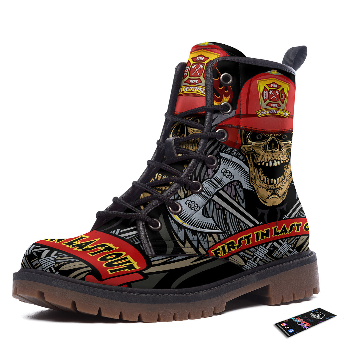 Firefighter Volunteer Print Work Boots-grizzshop