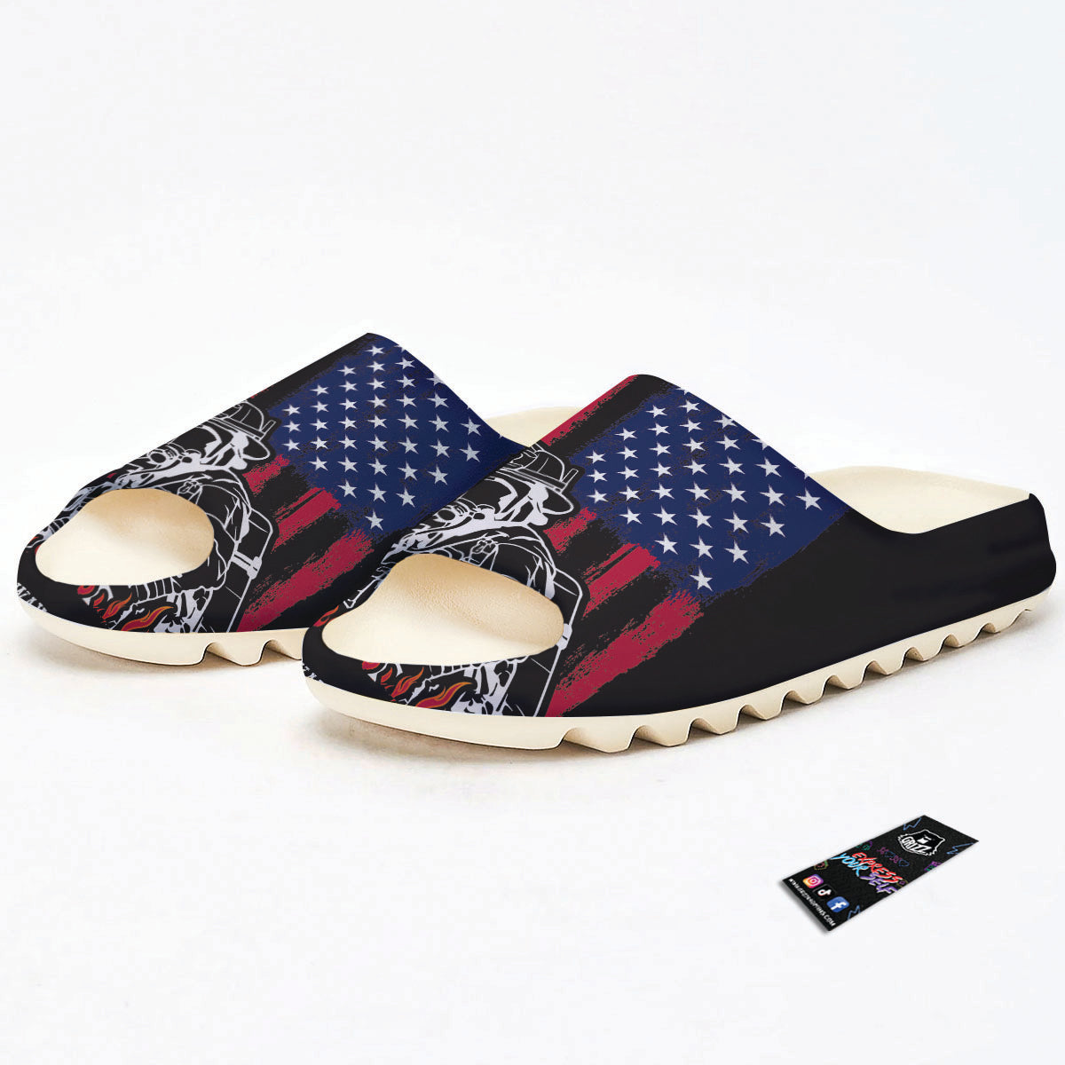Firefighter Emblem American Print Sandals-grizzshop