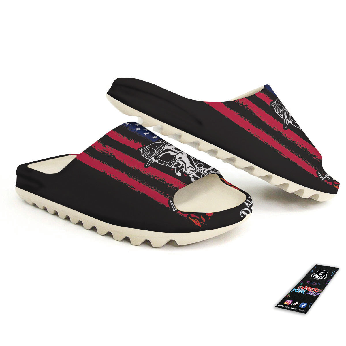 Firefighter Emblem American Print Sandals-grizzshop