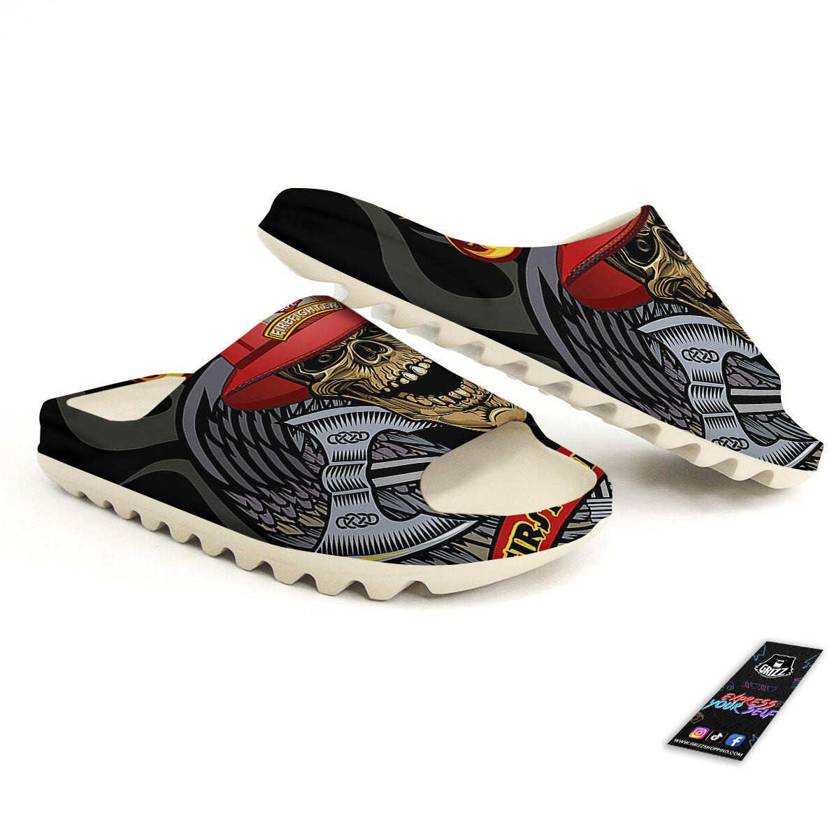 Firefighter Volunteer Print Sandals-grizzshop
