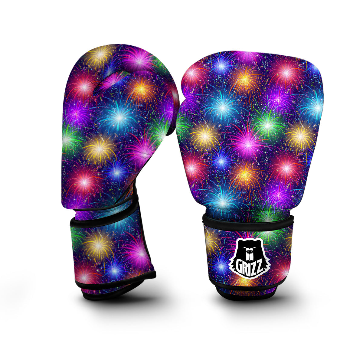 Firework Colorful Print Pattern Boxing Gloves-grizzshop