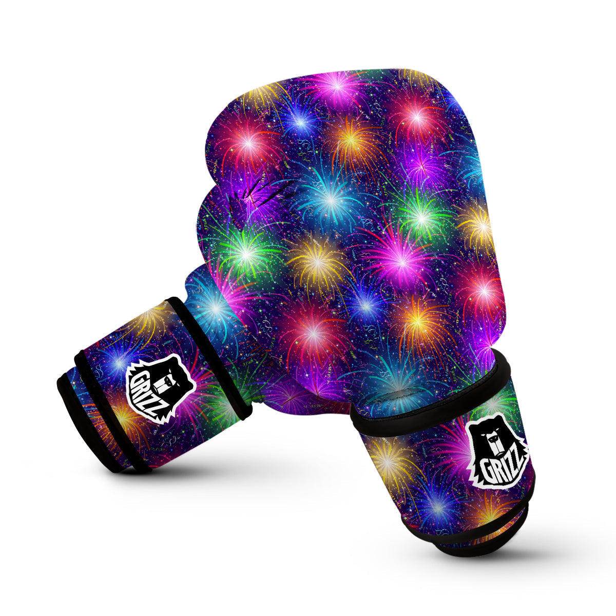 Firework Colorful Print Pattern Boxing Gloves-grizzshop