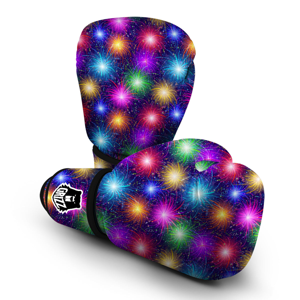 Firework Colorful Print Pattern Boxing Gloves-grizzshop