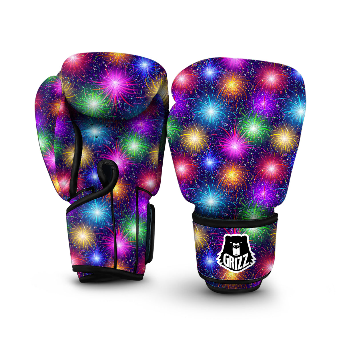 Firework Colorful Print Pattern Boxing Gloves-grizzshop