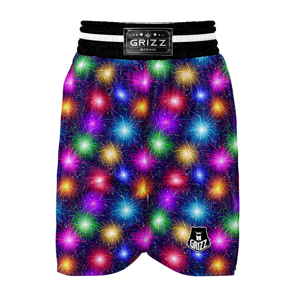 Firework Colorful Print Pattern Boxing Shorts-grizzshop
