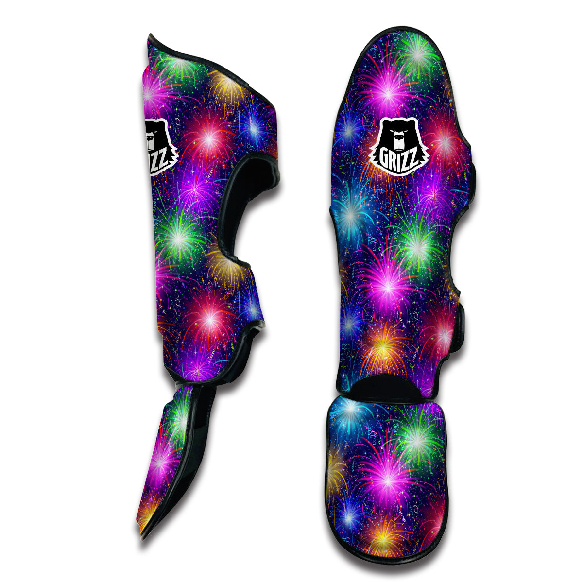 Firework Colorful Print Pattern Muay Thai Shin Guards-grizzshop