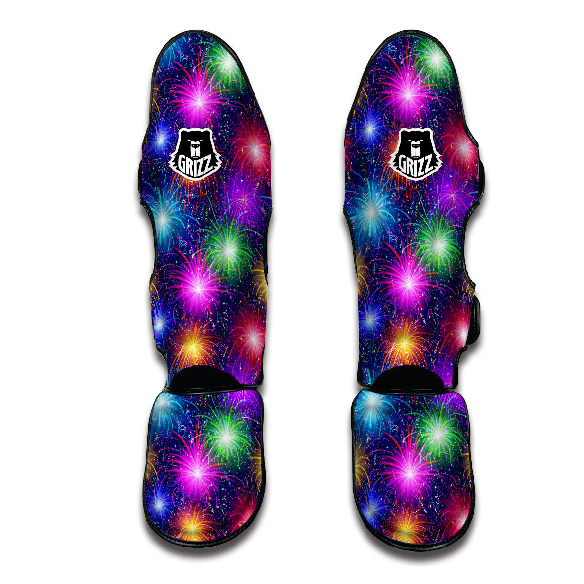 Firework Colorful Print Pattern Muay Thai Shin Guards-grizzshop