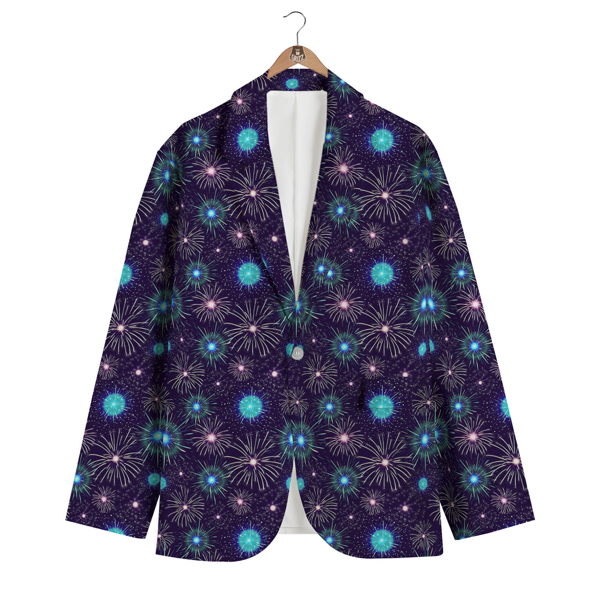 Firework Fetival Print Pattern Men's Blazer-grizzshop