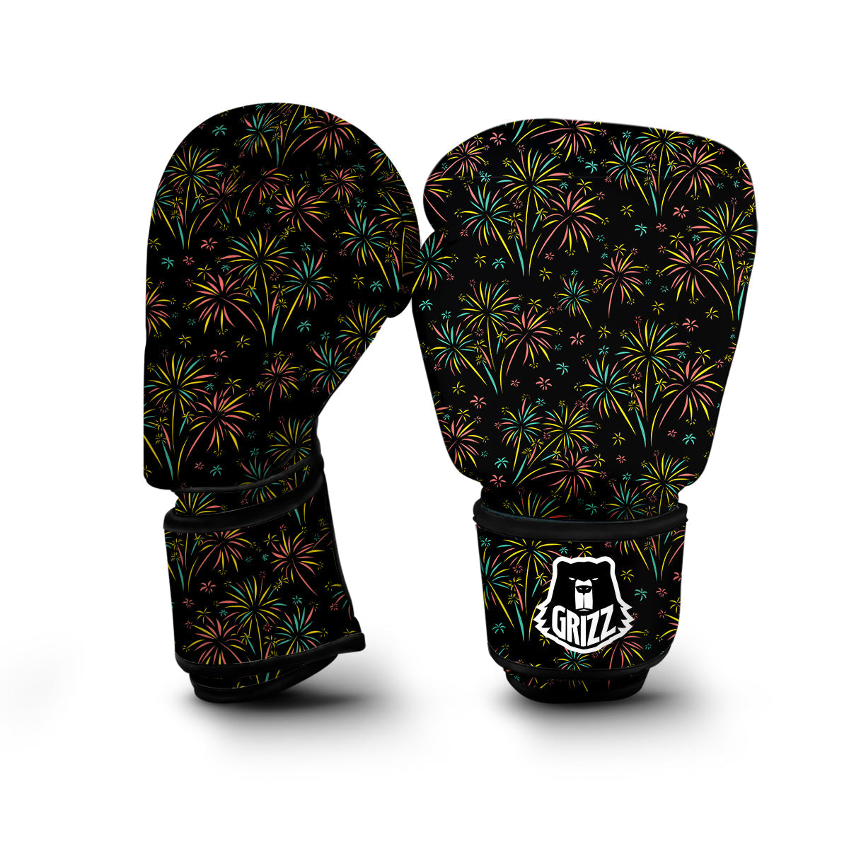 Firework Pastelcolor Print Pattern Boxing Gloves-grizzshop