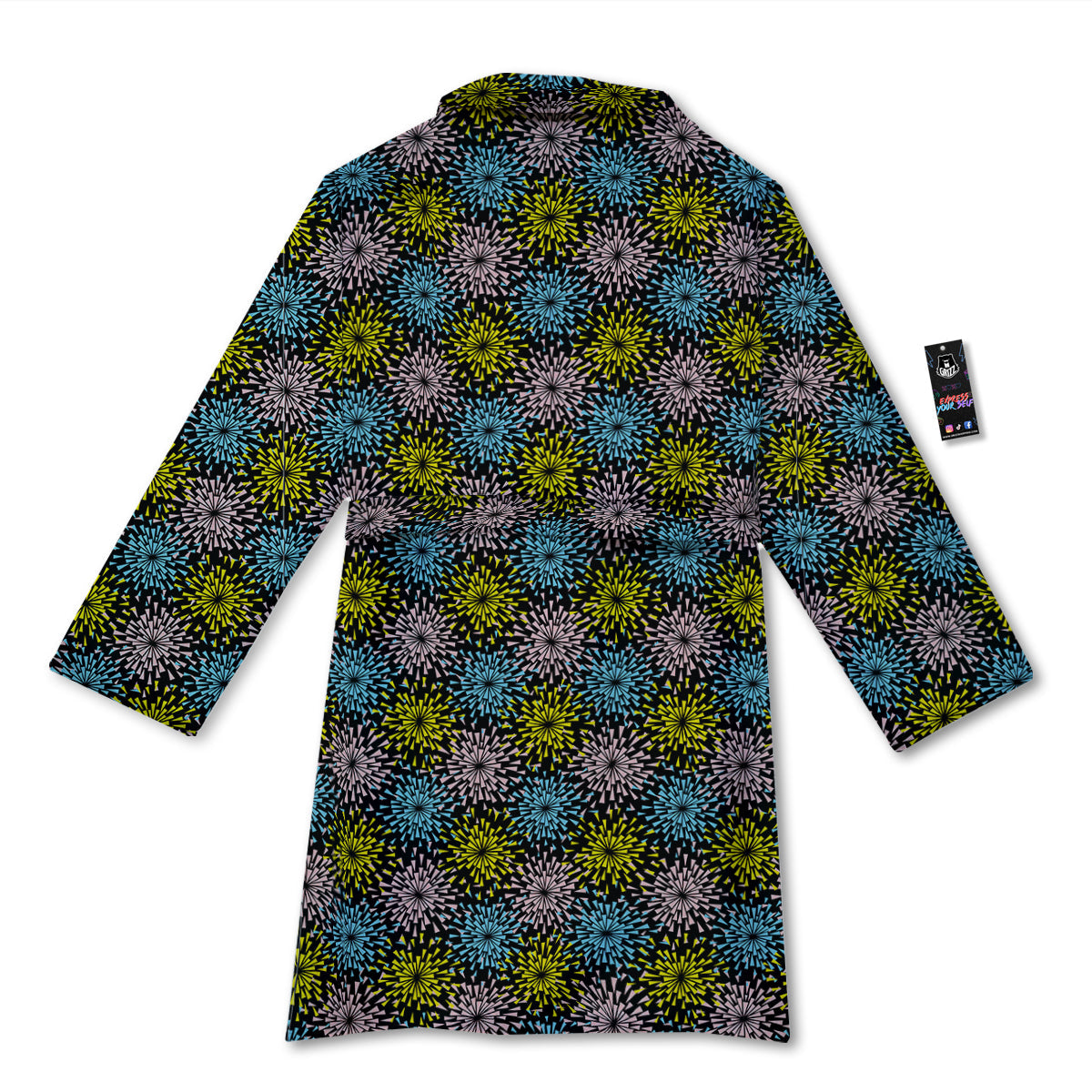 Fireworks Flowers Abstract Print Pattern Bathrobe-grizzshop
