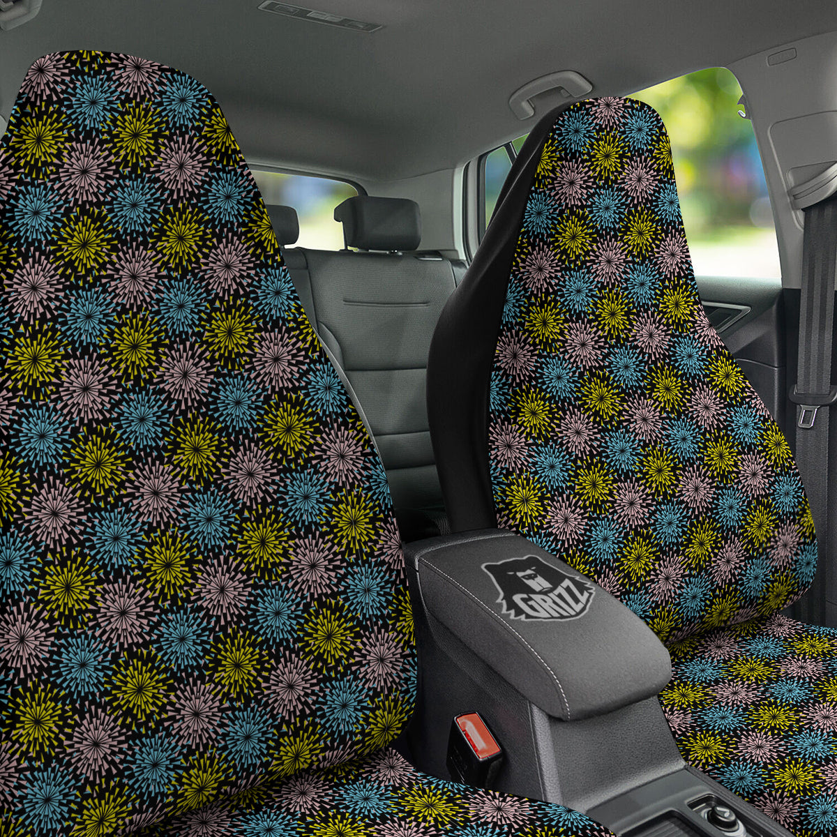 Fireworks Flowers Abstract Print Pattern Car Seat Covers-grizzshop