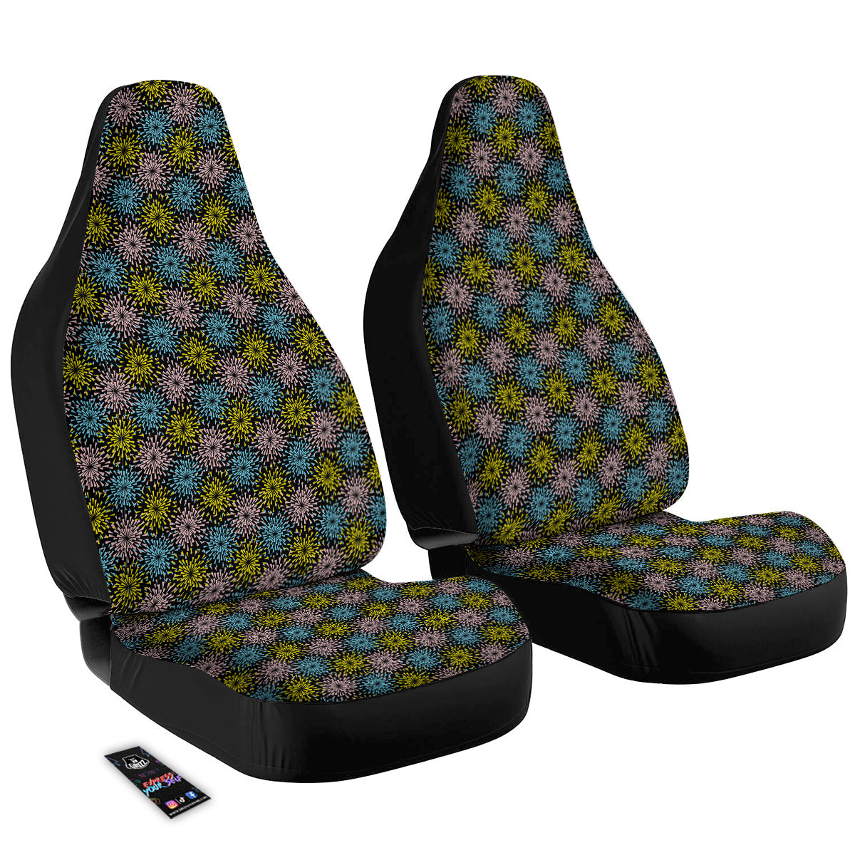 Fireworks Flowers Abstract Print Pattern Car Seat Covers-grizzshop