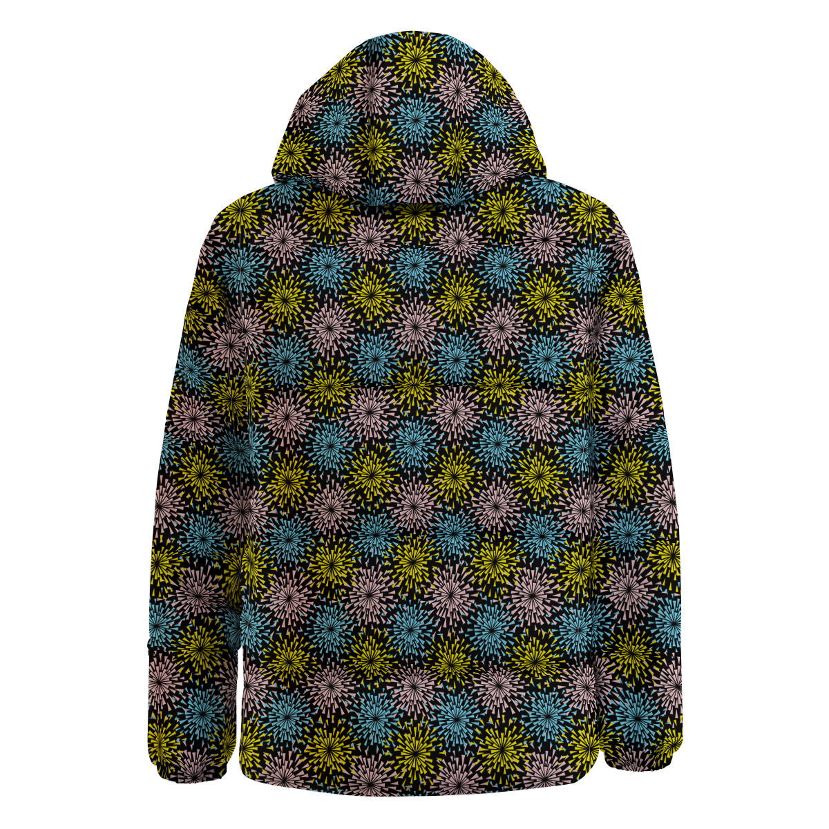 Fireworks Flowers Abstract Print Pattern Down Jacket-grizzshop