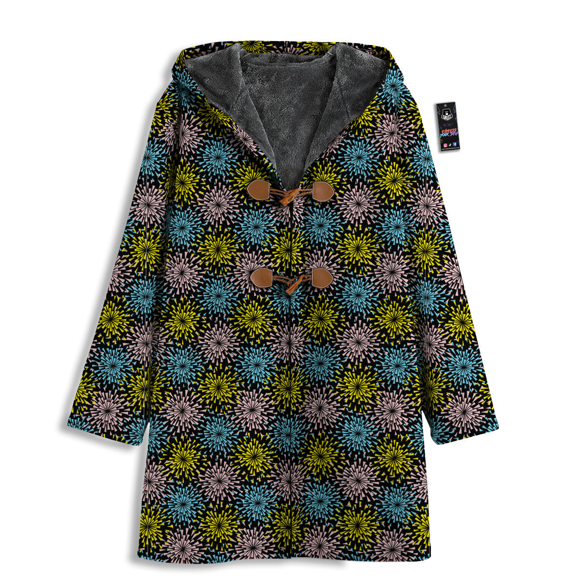 Fireworks Flowers Abstract Print Pattern Men's Windbreaker Jacket-grizzshop