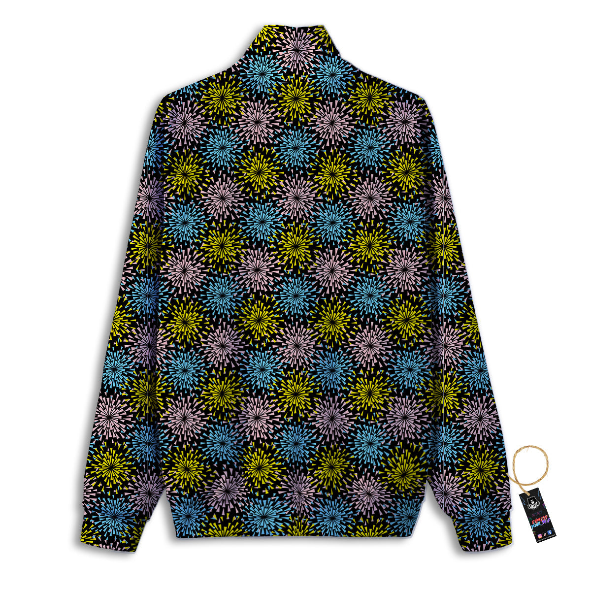 Fireworks Flowers Abstract Print Pattern Track Jacket-grizzshop