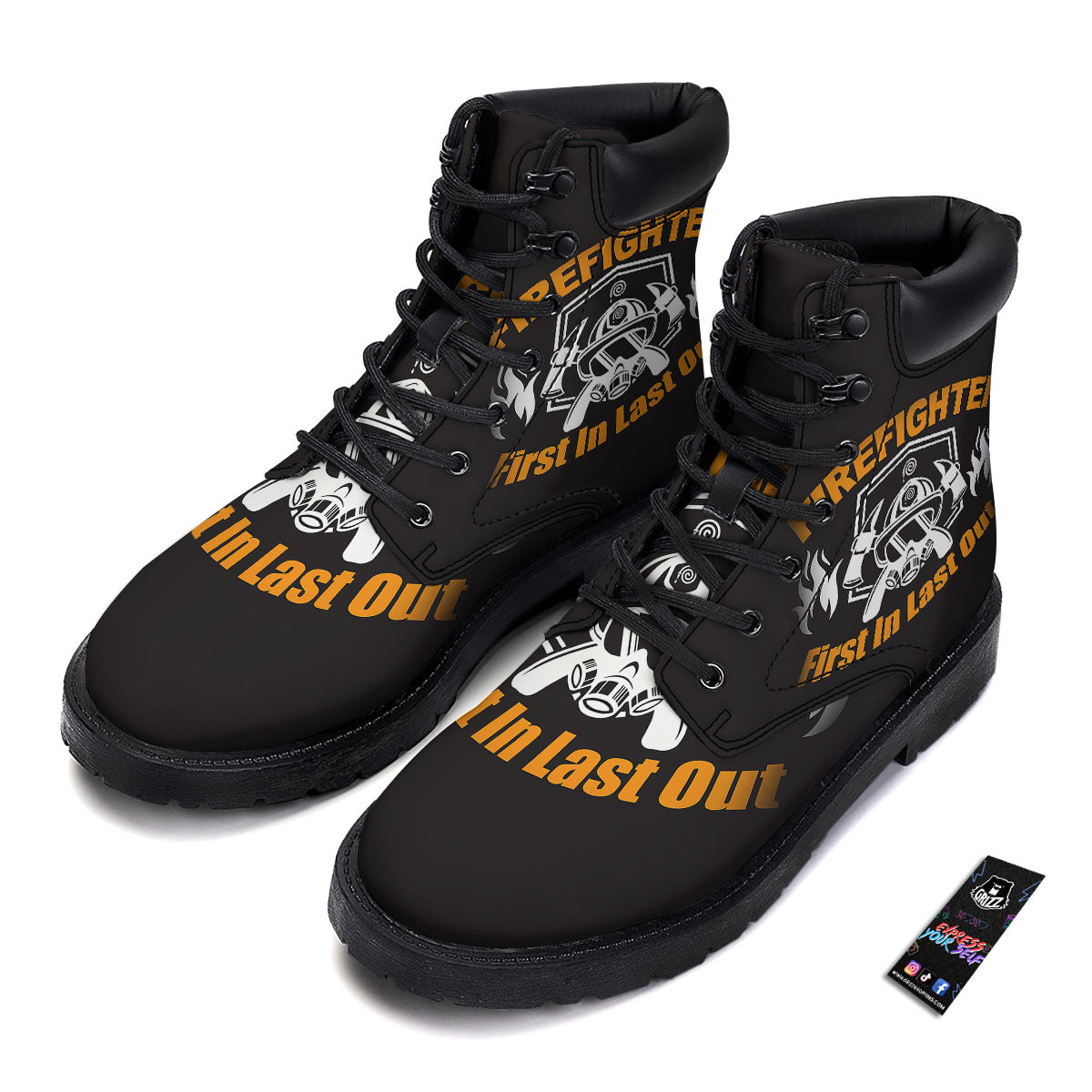 First In Last Out Firefighter Print Boots-grizzshop