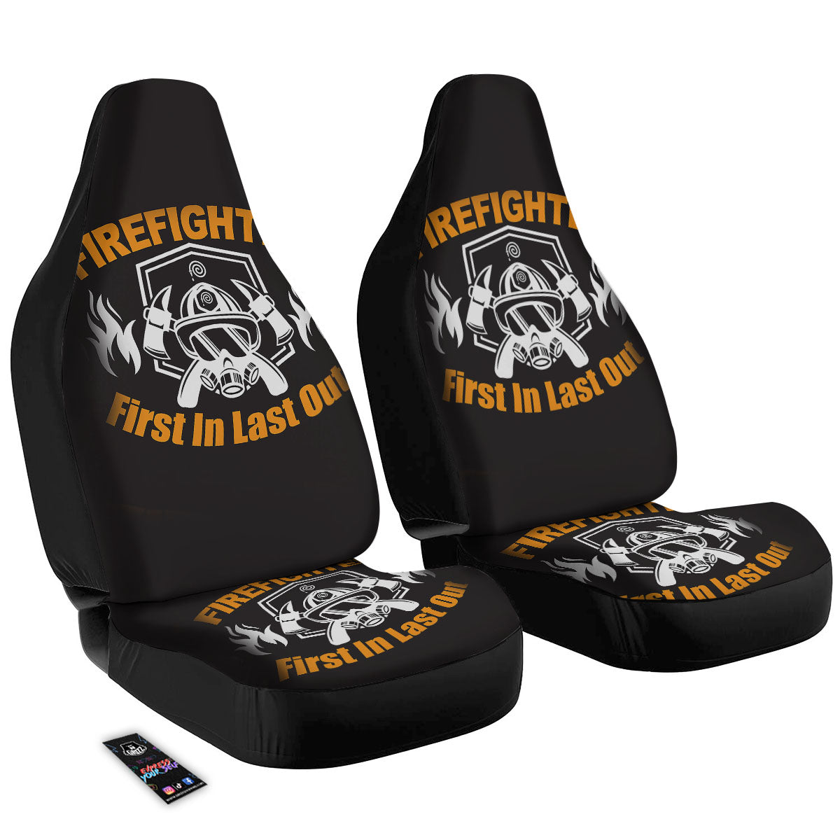 First In Last Out Firefighter Print Car Seat Covers-grizzshop
