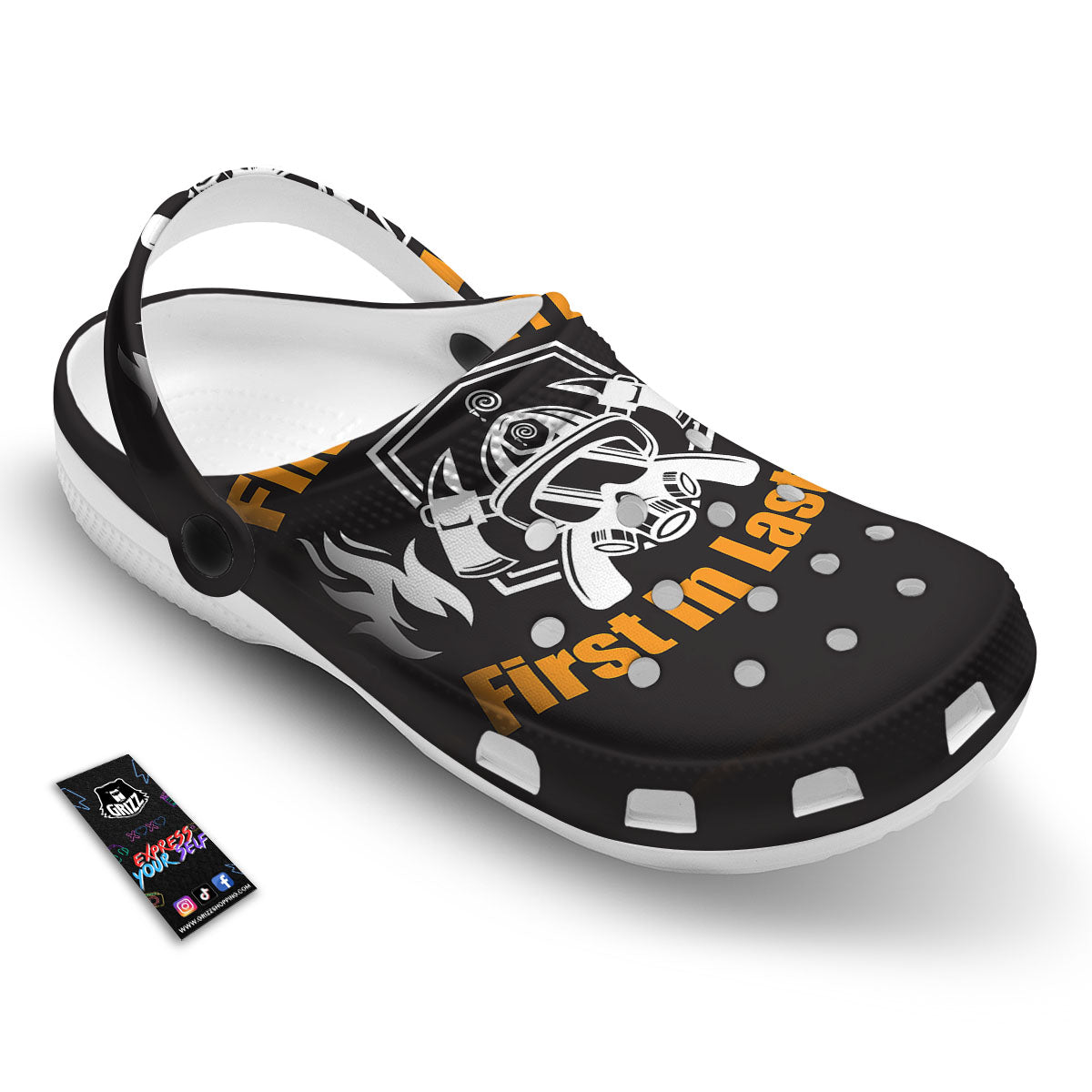 First In Last Out Firefighter Print Clog-grizzshop