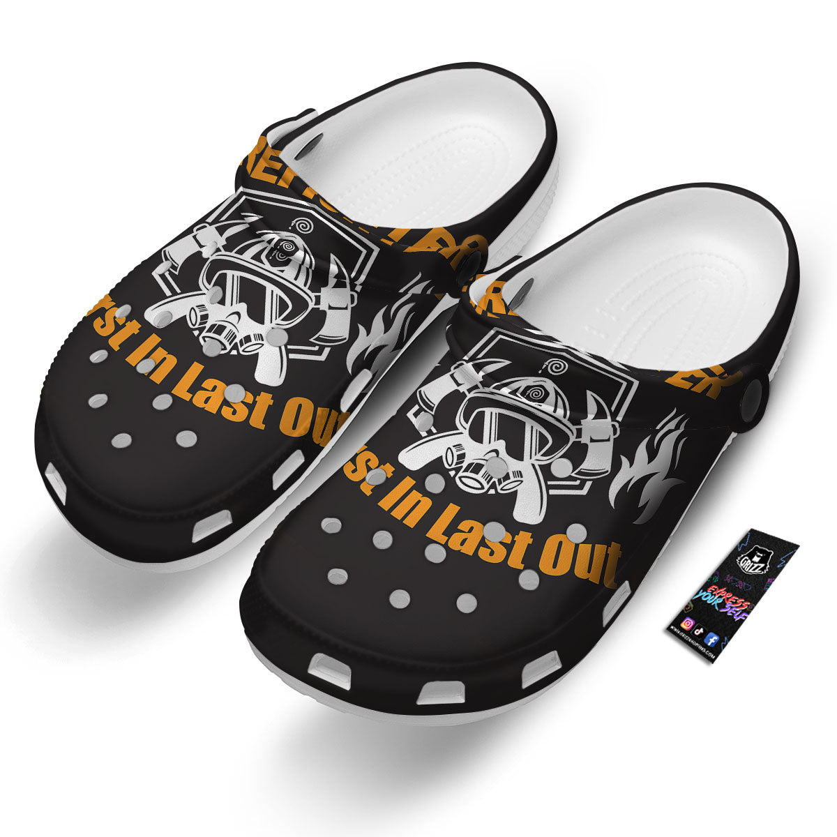 First In Last Out Firefighter Print Clog-grizzshop