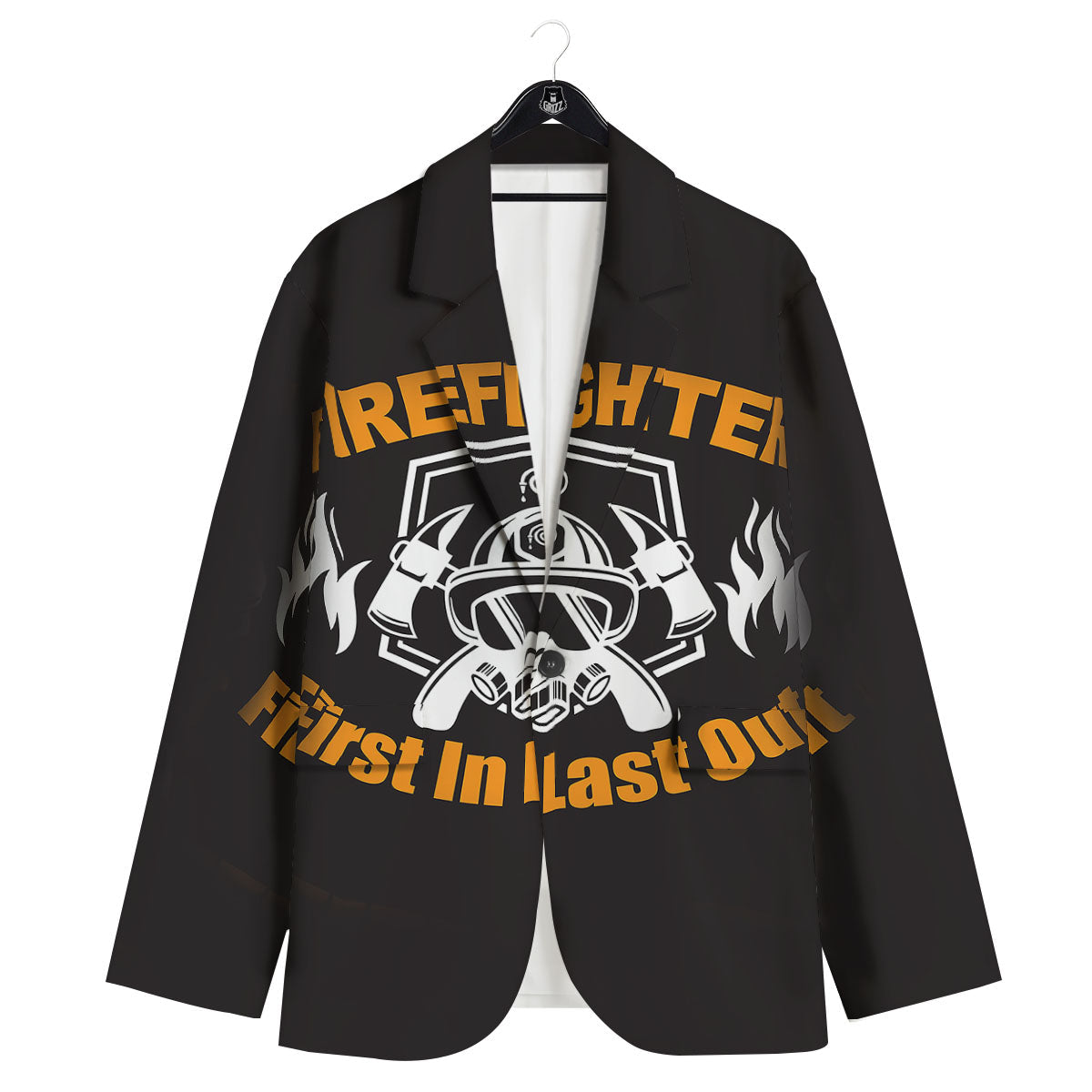 First In Last Out Firefighter Print Men's Sport Coat-grizzshop