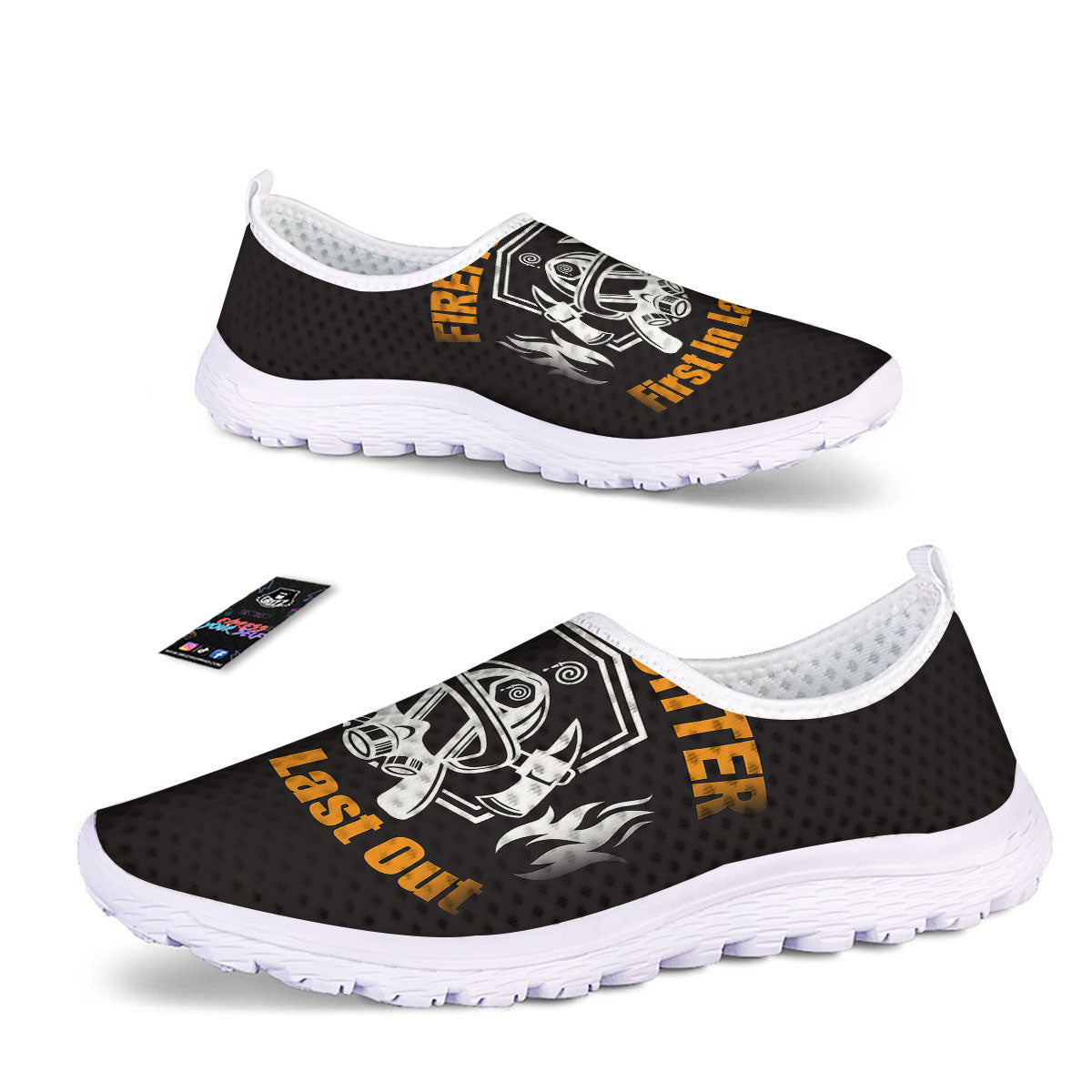 First In Last Out Firefighter Print Nurse Shoes-grizzshop