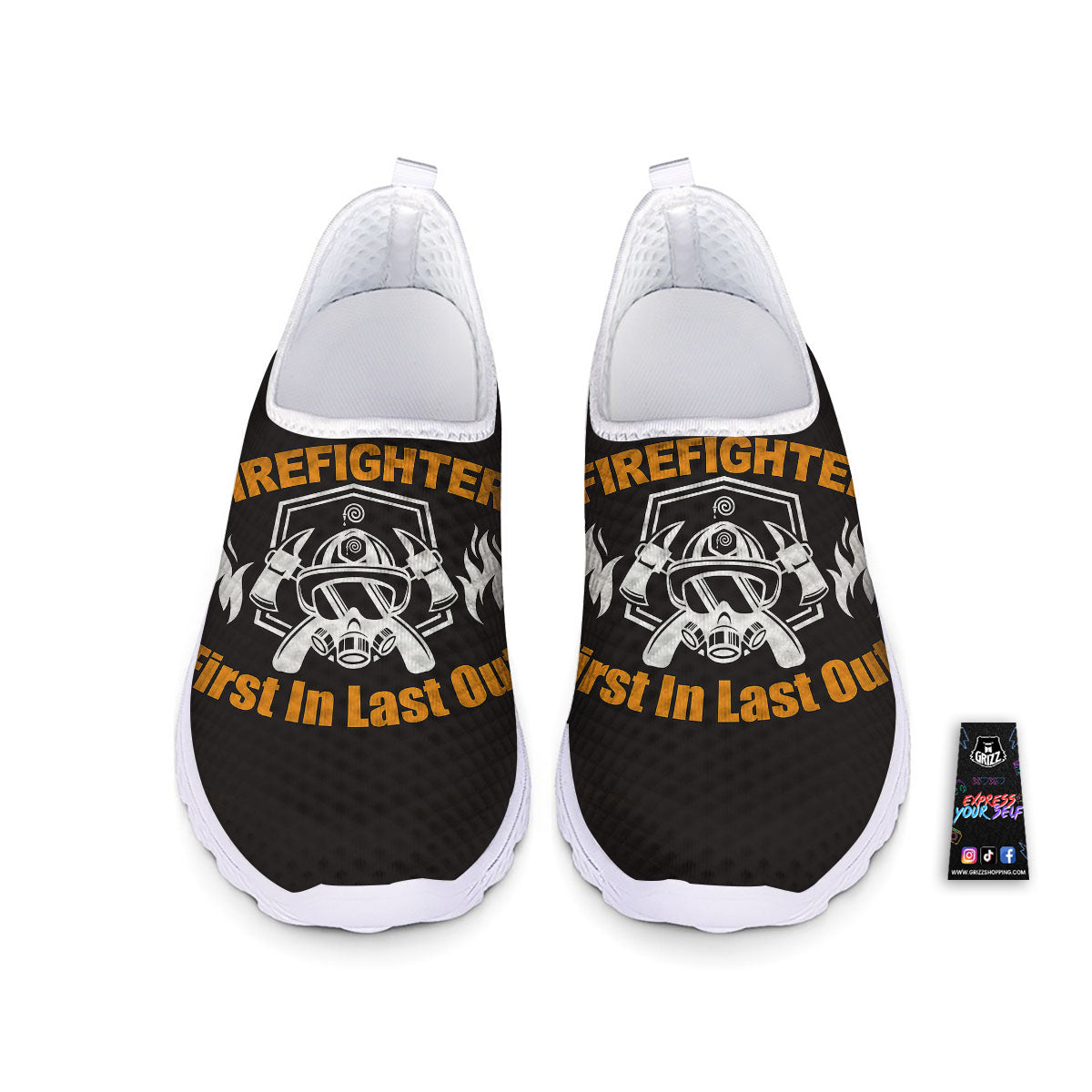 First In Last Out Firefighter Print Nurse Shoes-grizzshop