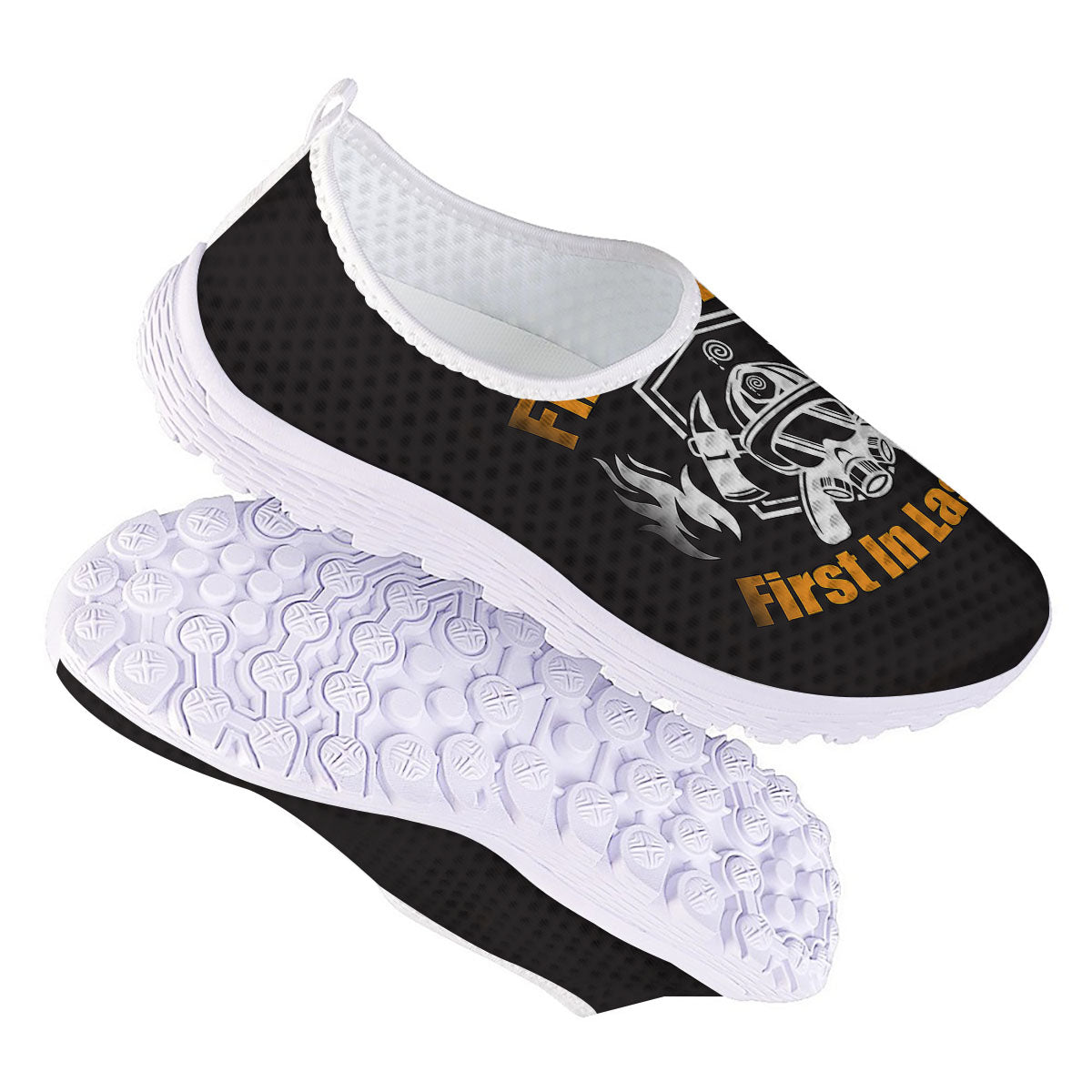 First In Last Out Firefighter Print Nurse Shoes-grizzshop