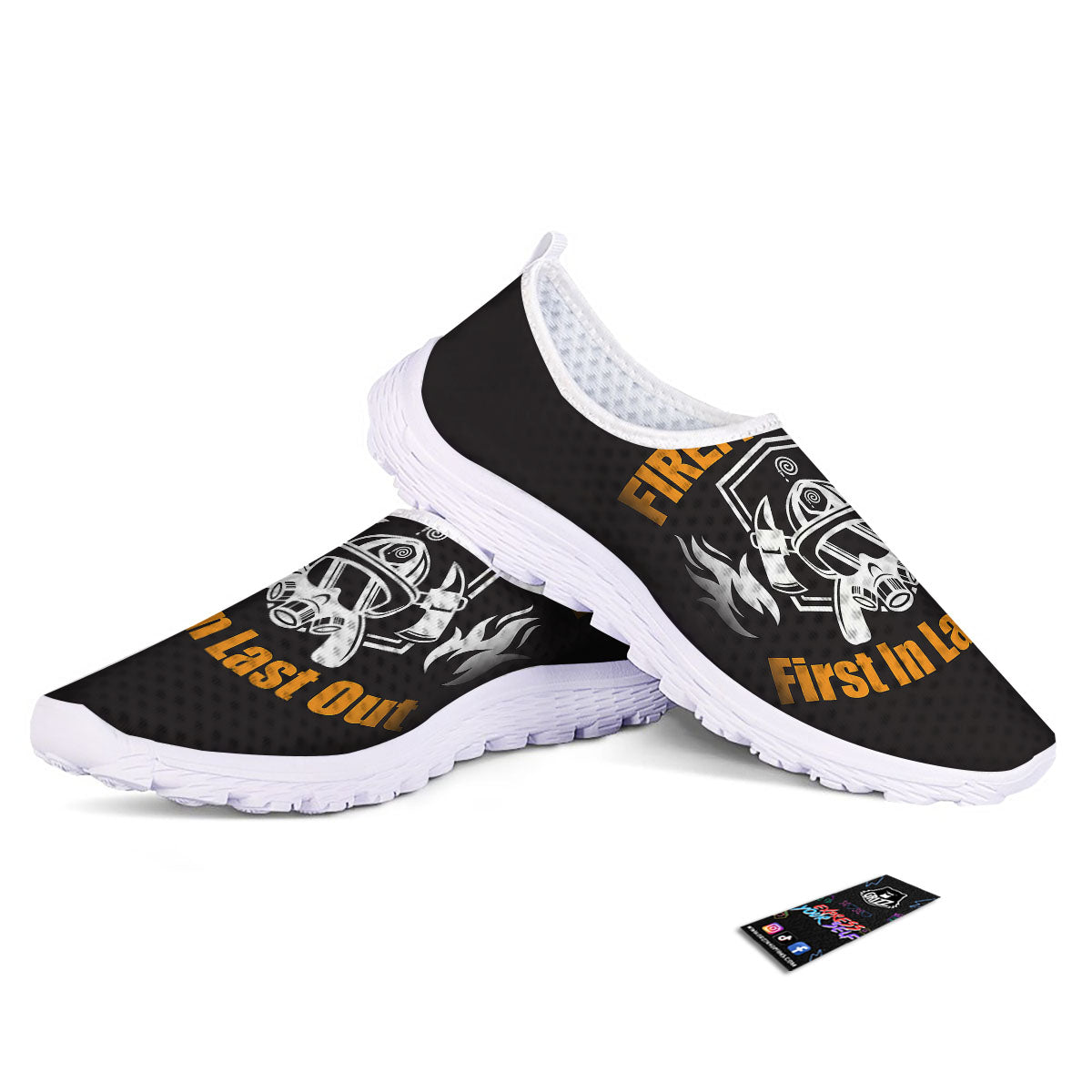First In Last Out Firefighter Print Nurse Shoes-grizzshop