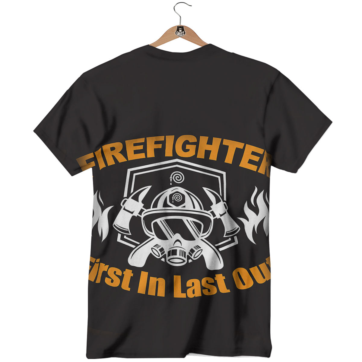 First In Last Out Firefighter Print T-Shirt-grizzshop
