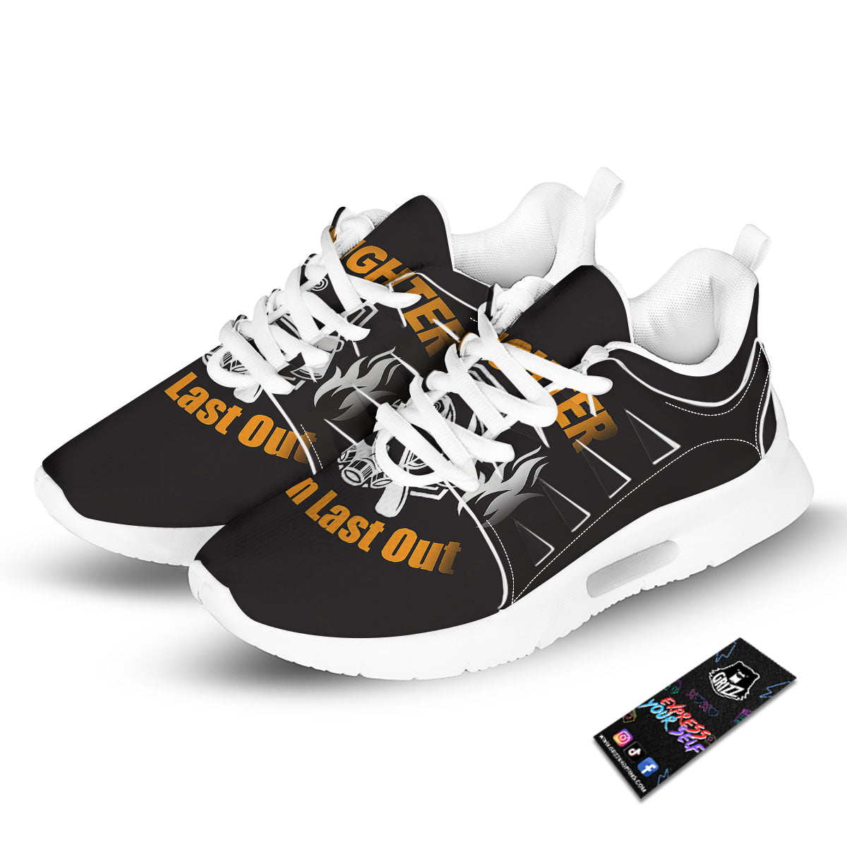 First In Last Out Firefighter Print Tennis Shoes-grizzshop