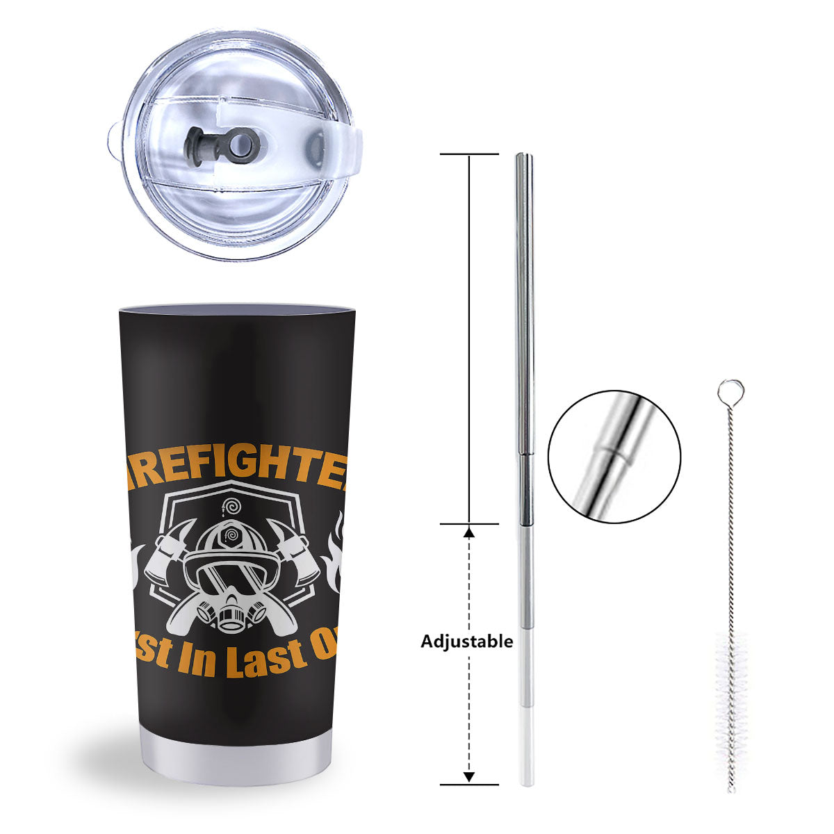First In Last Out Firefighter Print Tumbler-grizzshop