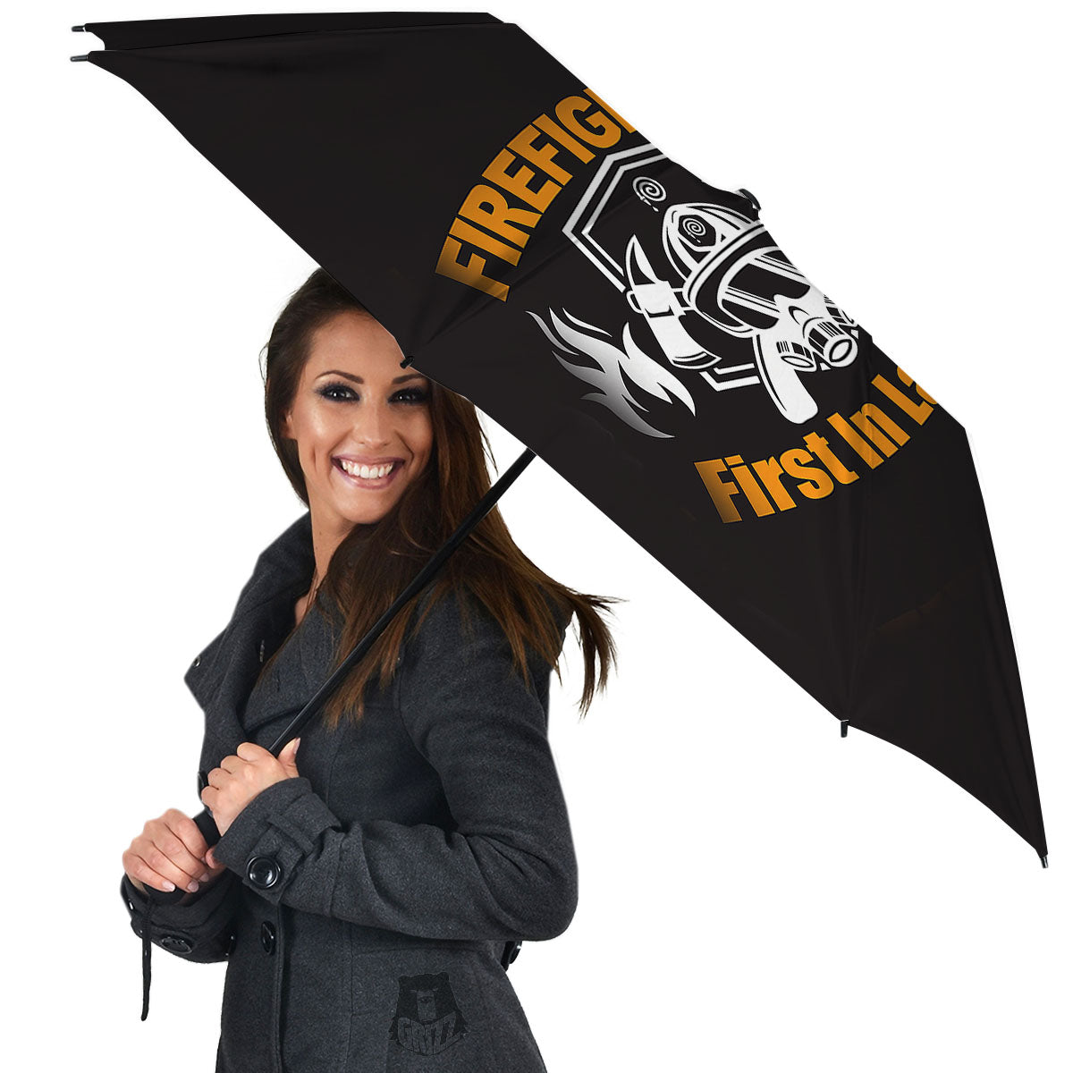 First In Last Out Firefighter Print Umbrella-grizzshop