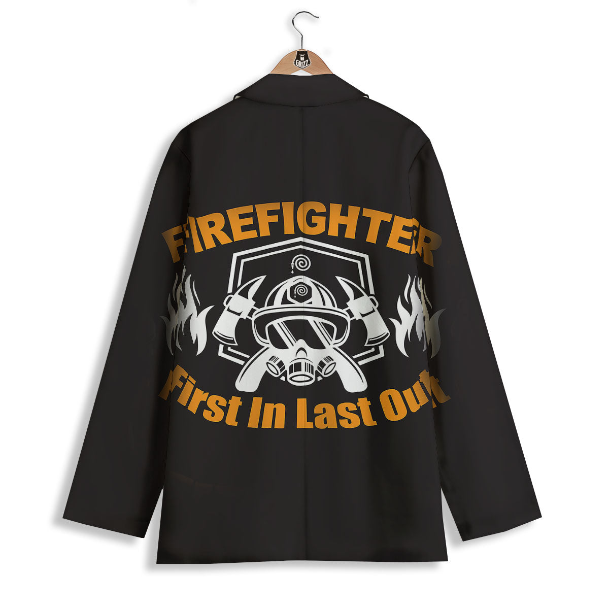 First In Last Out Firefighter Print Women's Blazer-grizzshop