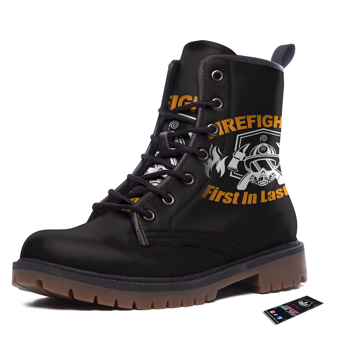First In Last Out Firefighter Print Work Boots-grizzshop