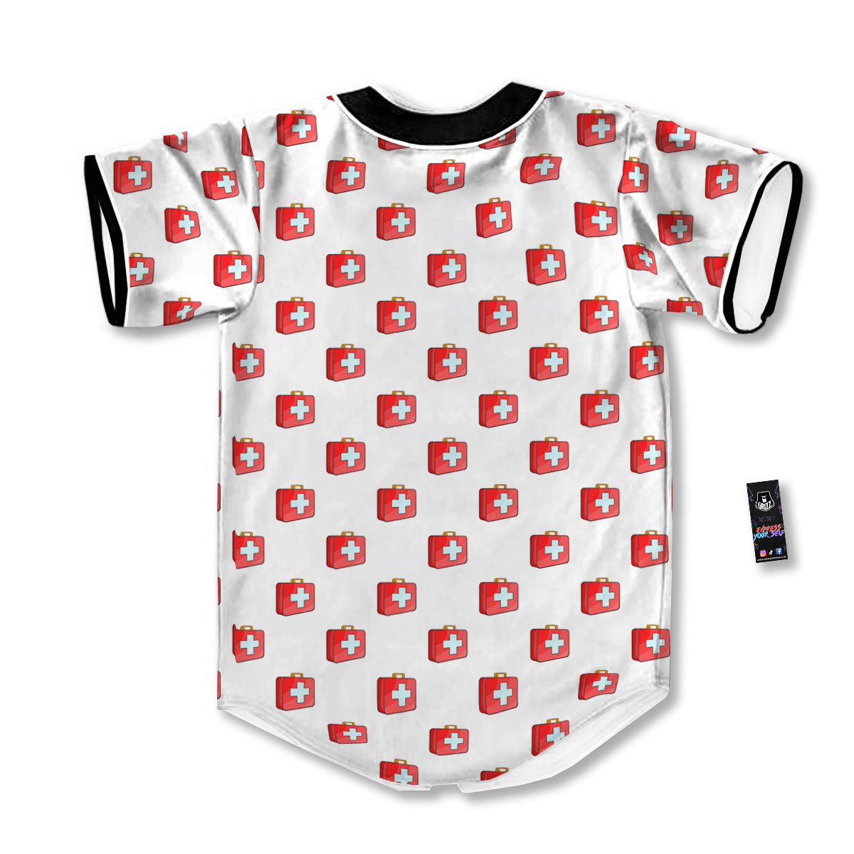 First Kit Aid Paramedic Print Pattern Baseball Jersey-grizzshop