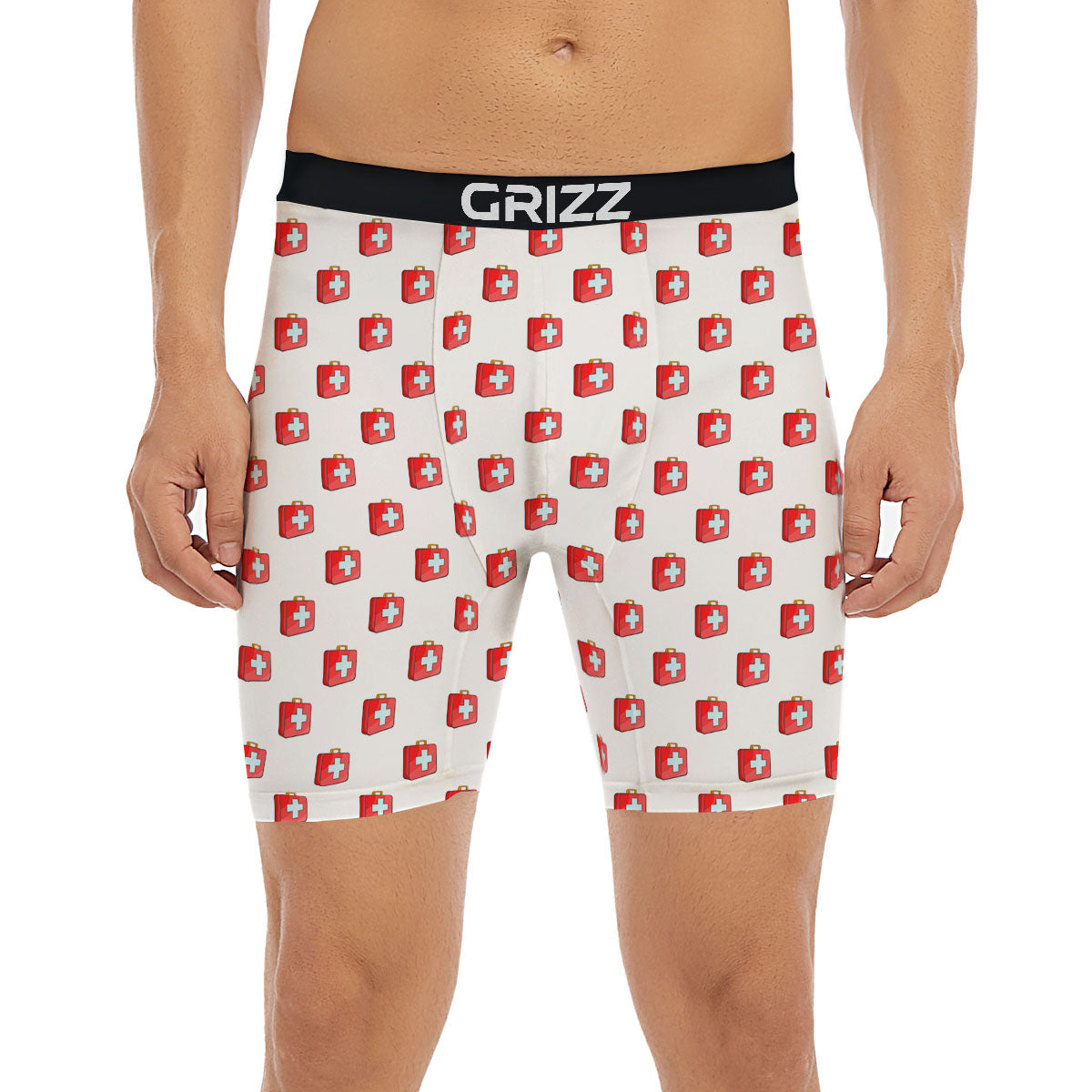 First Kit Aid Paramedic Print Pattern Boxer Briefs-grizzshop