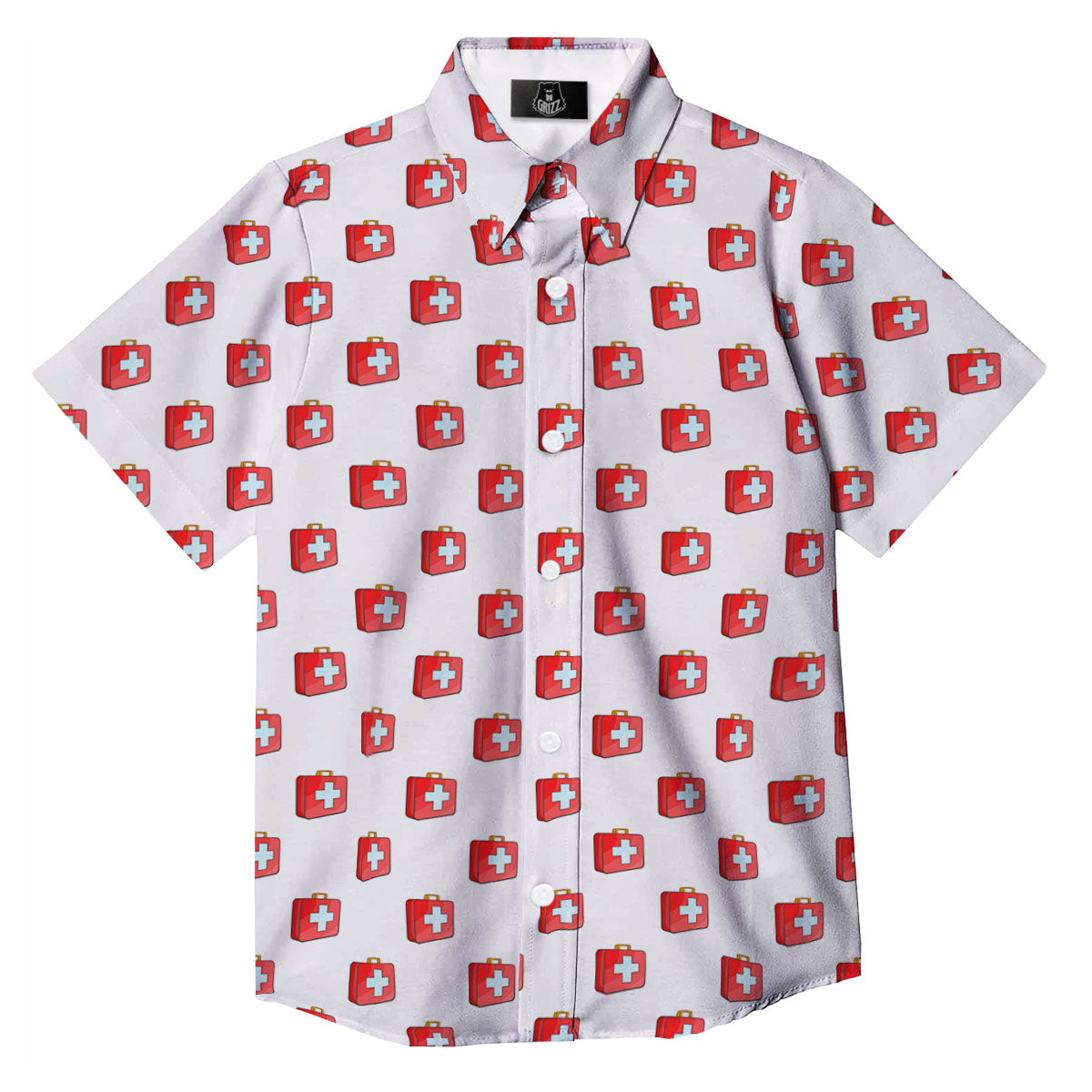 First Kit Aid Paramedic Print Pattern Button Up Shirt-grizzshop