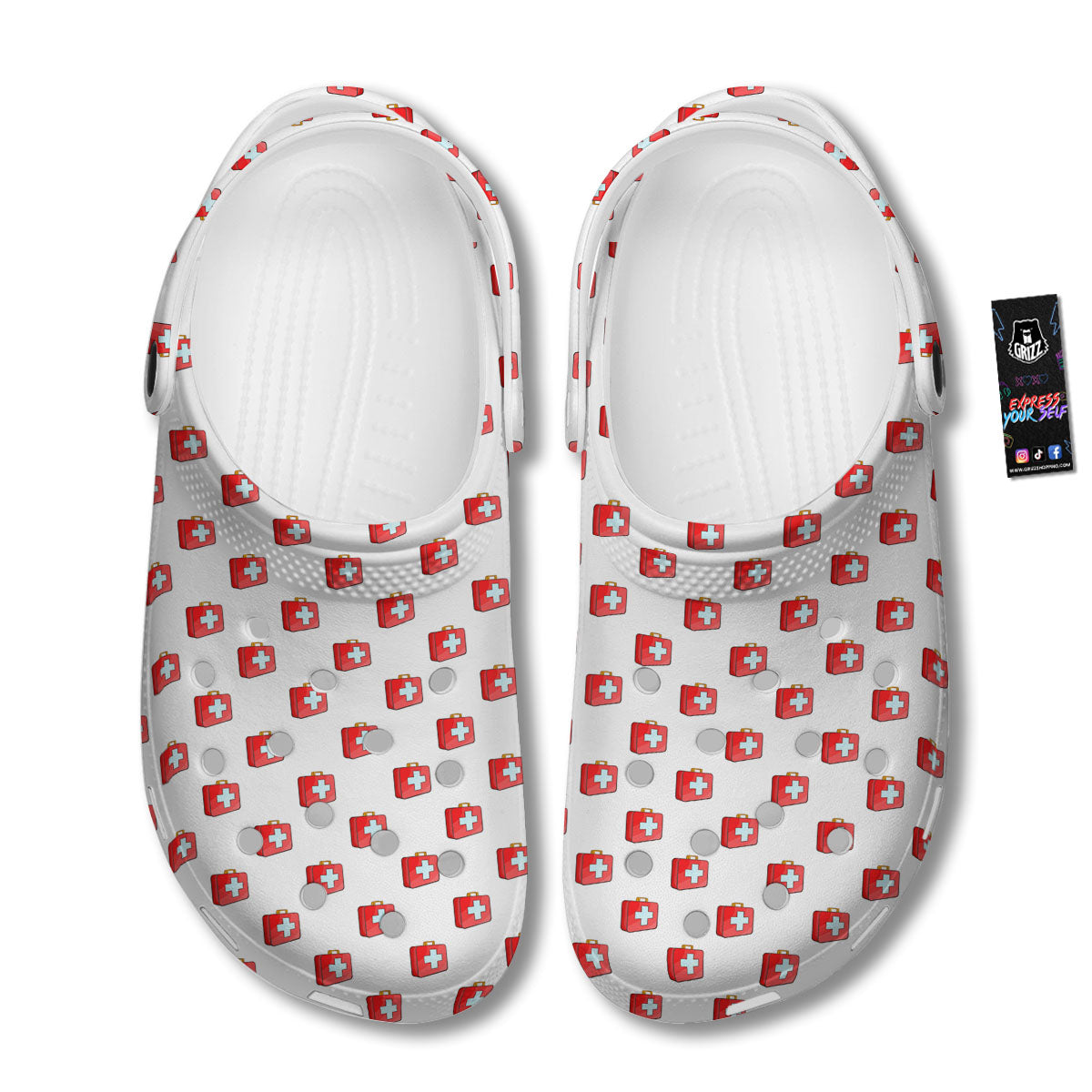 First Kit Aid Paramedic Print Pattern Clog-grizzshop