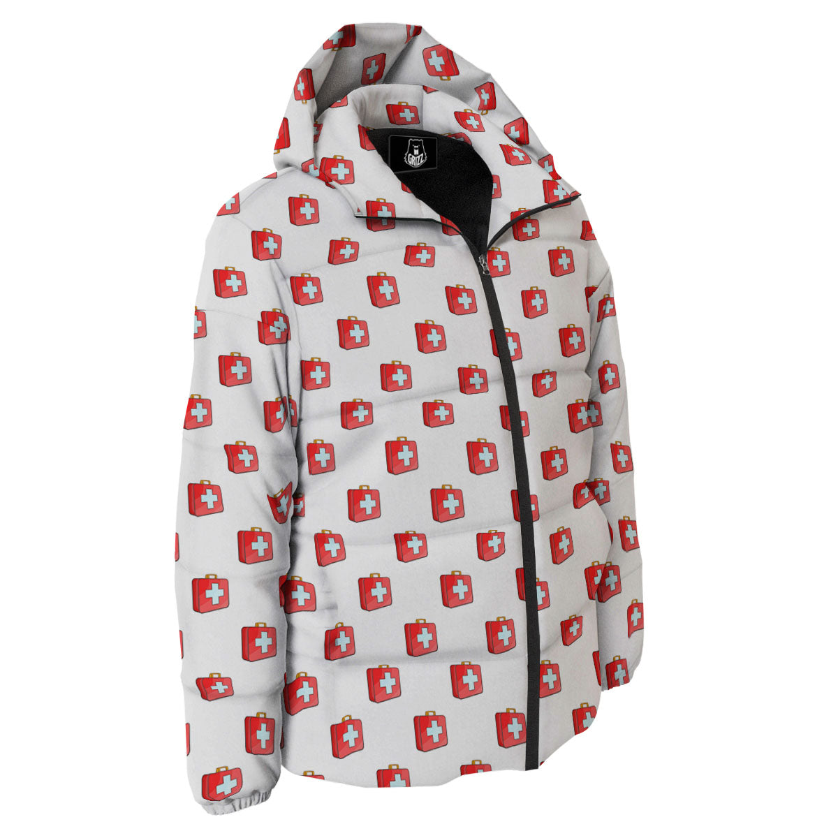 First Kit Aid Paramedic Print Pattern Down Jacket-grizzshop